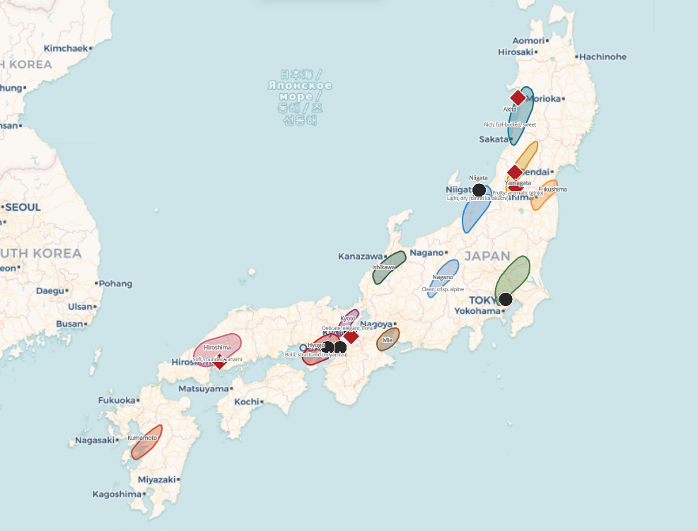 Sake Regions of Japan